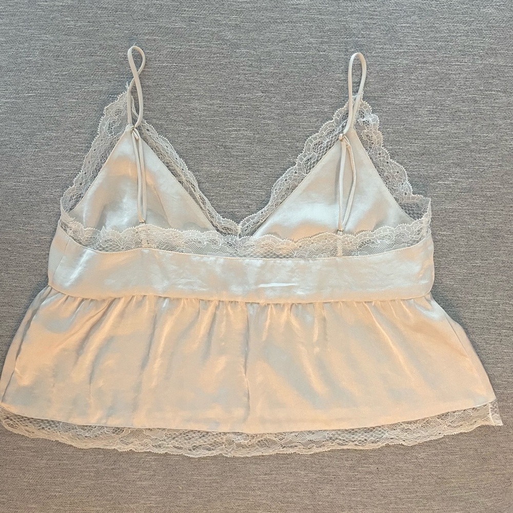 Aritzia satin cami with lace - Picture 2 of 2